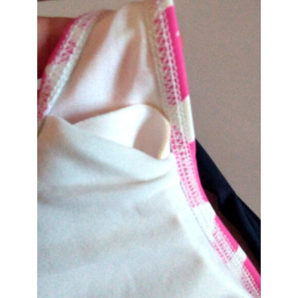 NAUTICA Tankini Swim Top Soft Cup V-Neck Floral Pink Navy - Size 16 NWT - Picture 7 of 8